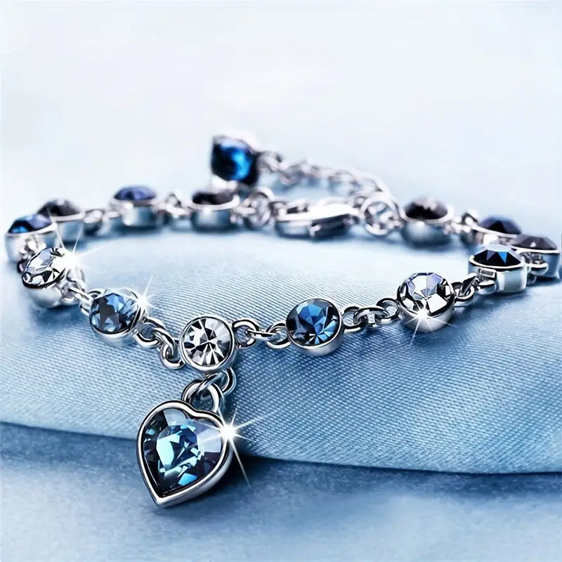 Bracelet océan cœur éclat | or blanc