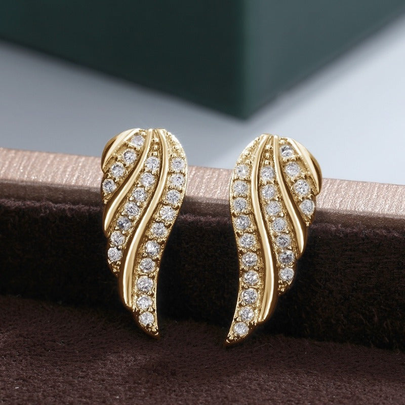 Boucles moderne feuille pavé | or