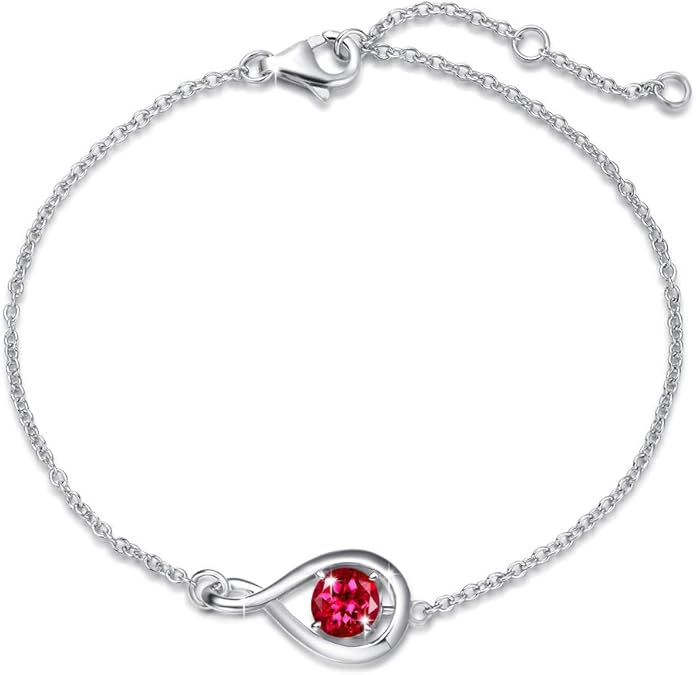 Bracelet rubis infini | or blanc