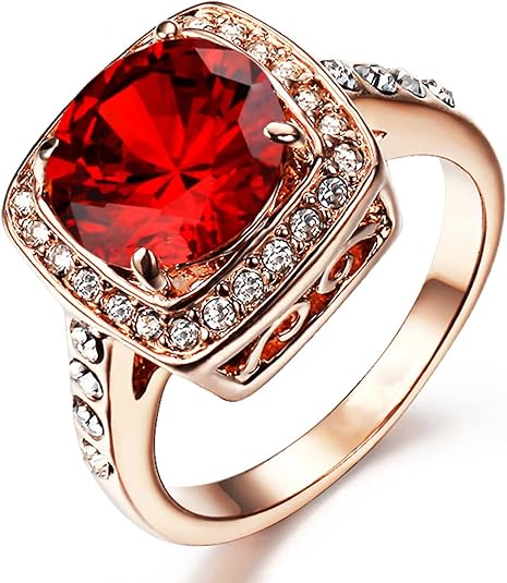 Bague rubis halo audacieux | or rose