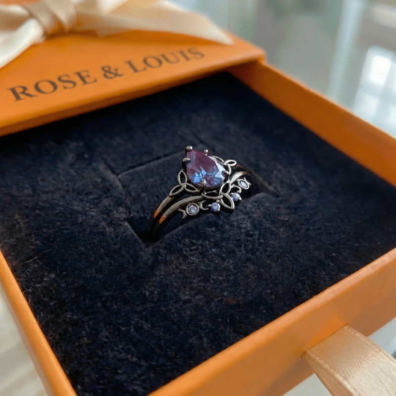 Bague améthyste rangs | or blanc