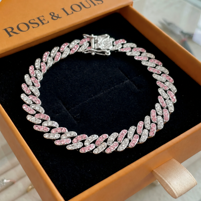 Bracelet Arctic rosé cubain | or blanc