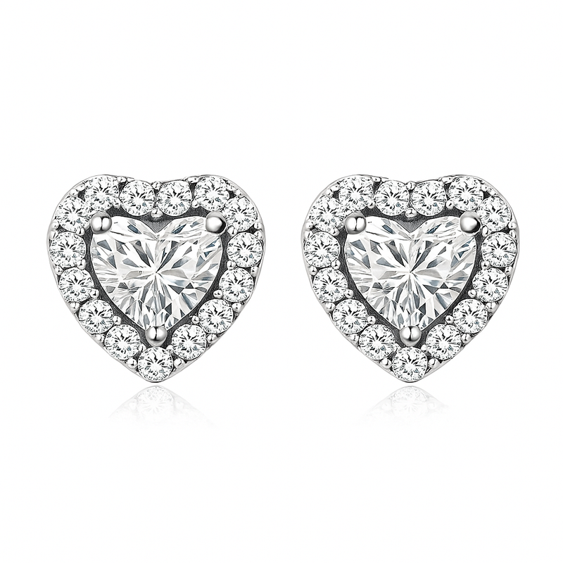 Boucles Luna cœur | or blanc
