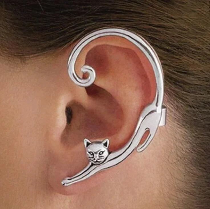 Argent Whisker breloque asymétrique boucle | or blanc