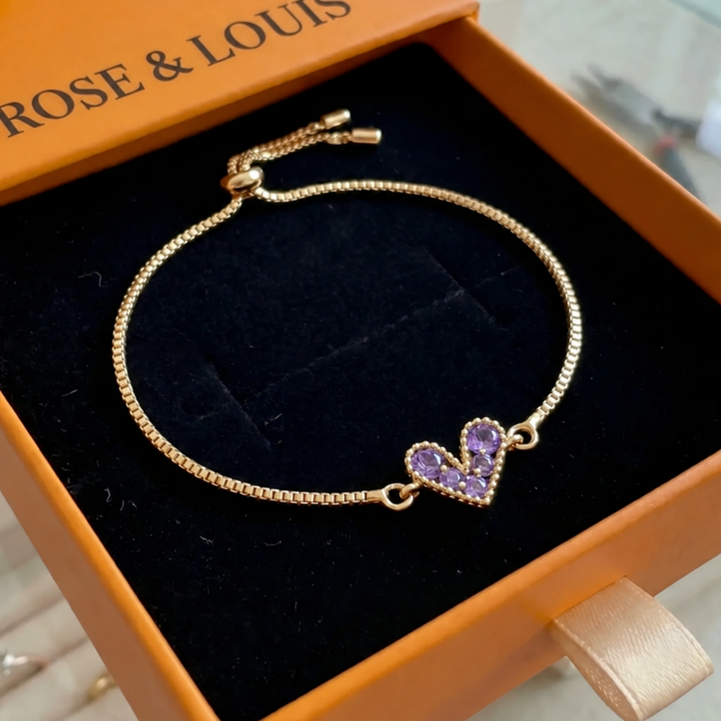 Bracelet Lilac amour | or