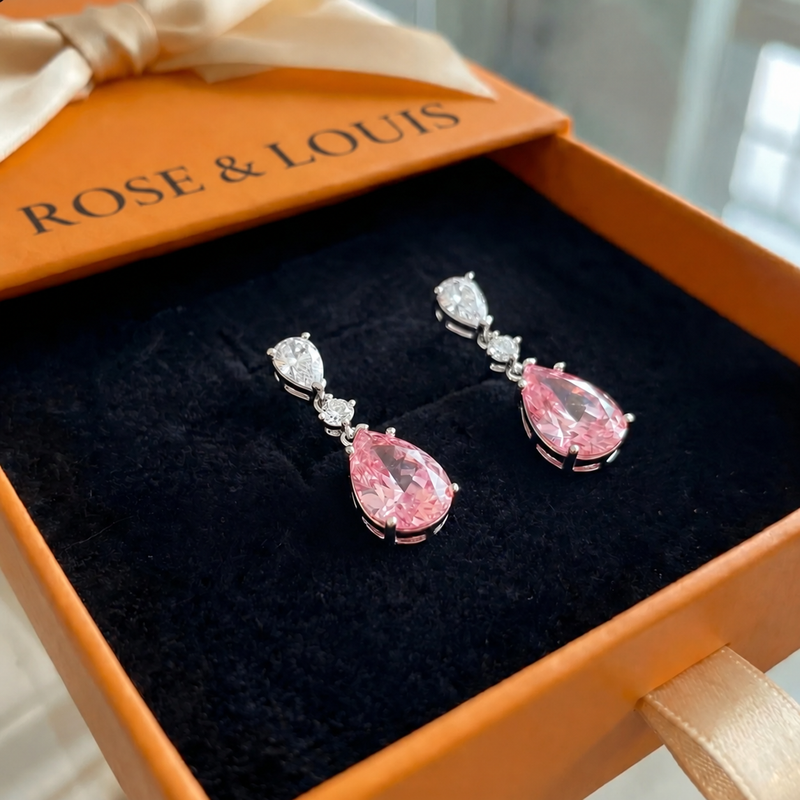 Boucles pendantes Mireya Blushflare | or blanc