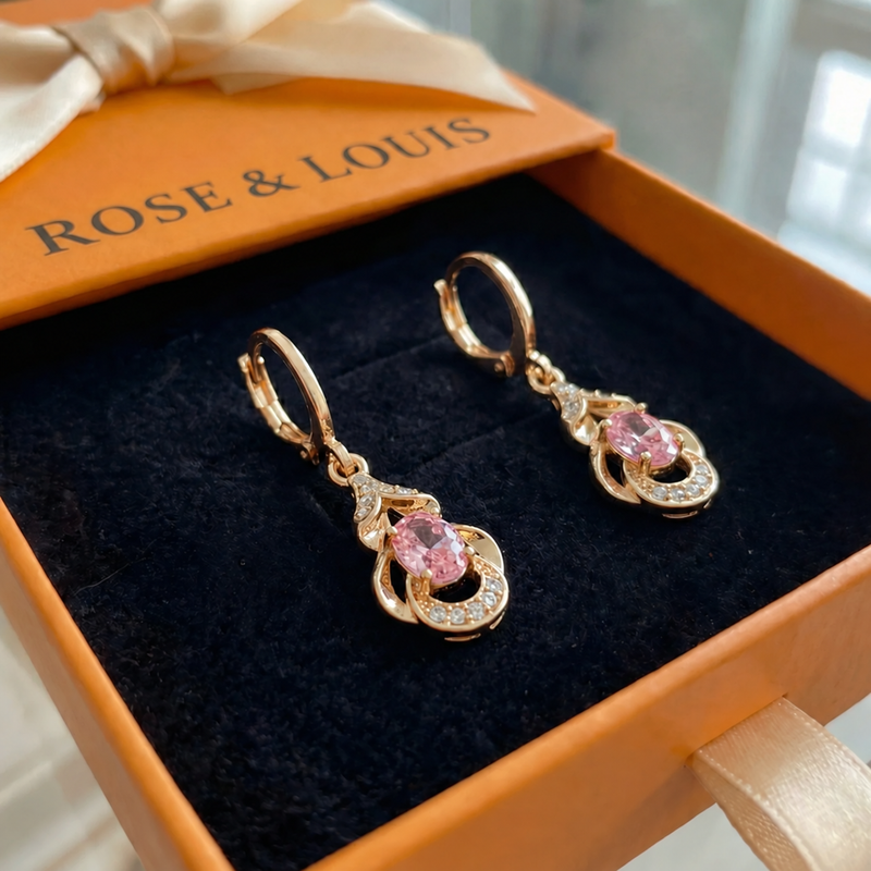Boucles clair de lune rosé goutte | or rose