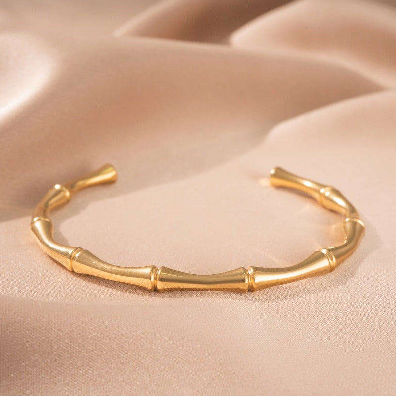 Bracelet Bamboo manchette | or