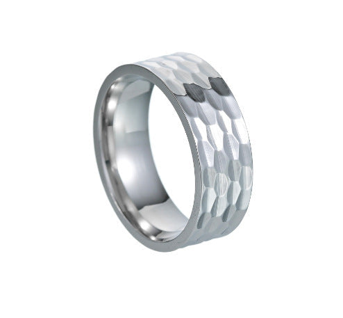 Bague Varek Hammered anneau | or blanc