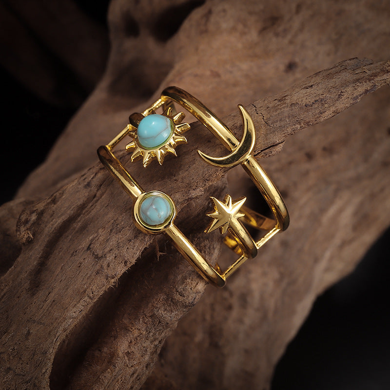 Bague Soluna turquoise Orbit | or