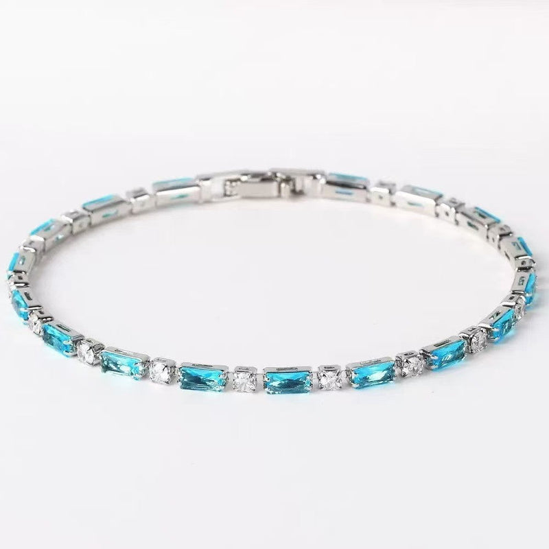 Bracelet naturel turquoise pierre | or blanc