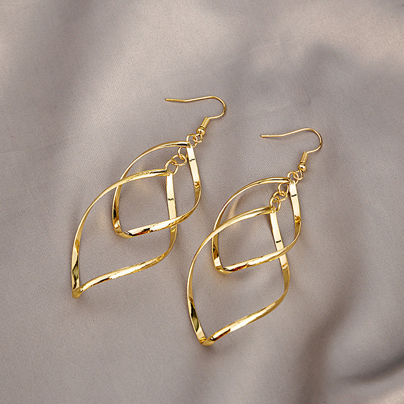 Boucles pendantes minimaliste multirang | or