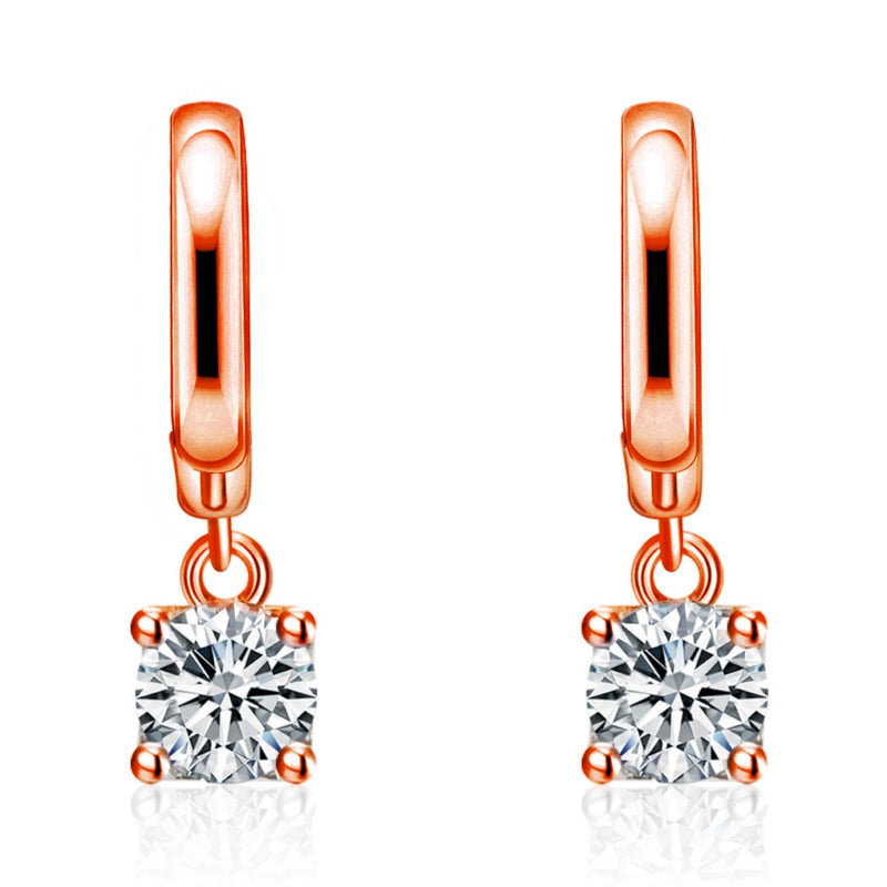Boucles pendantes Aurora carré | or rose