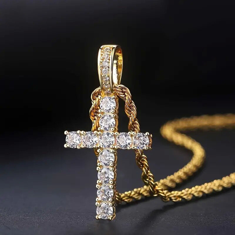 Collier croix | or