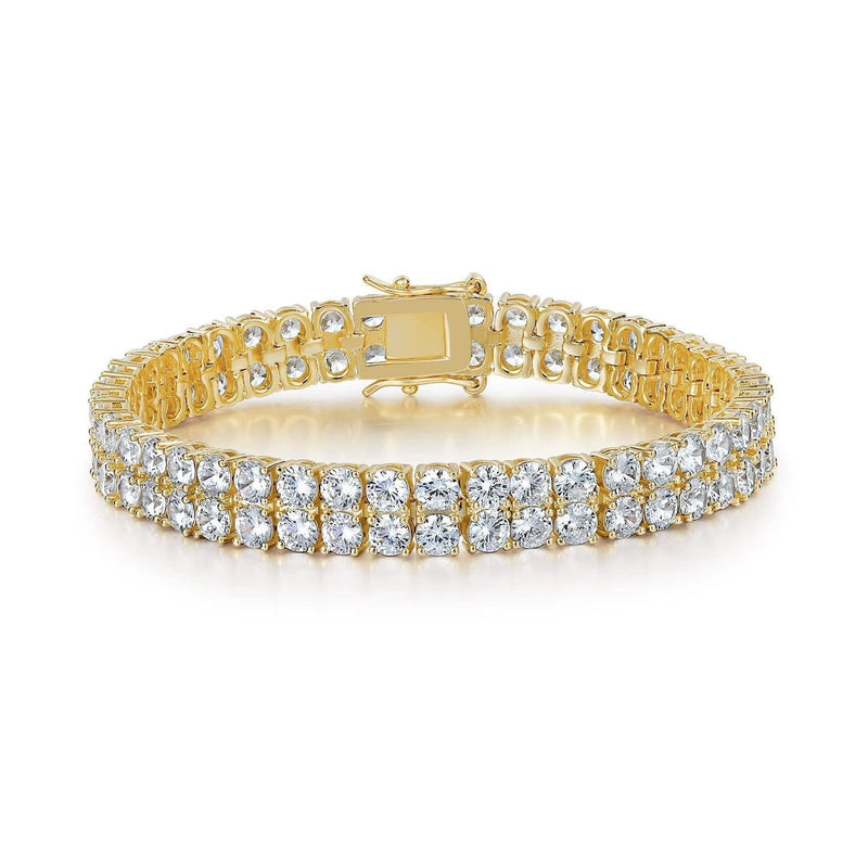Bracelet double Row tennis | or