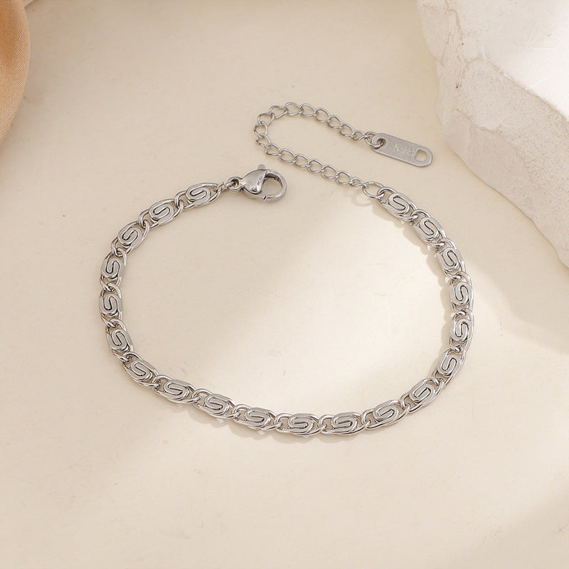 Bracelet Nusa tressé chaîne | or blanc