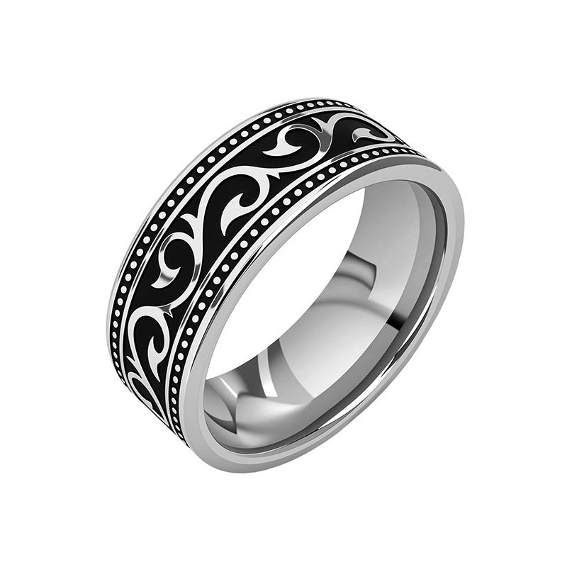 Bague Noir Pattern anneau | or blanc