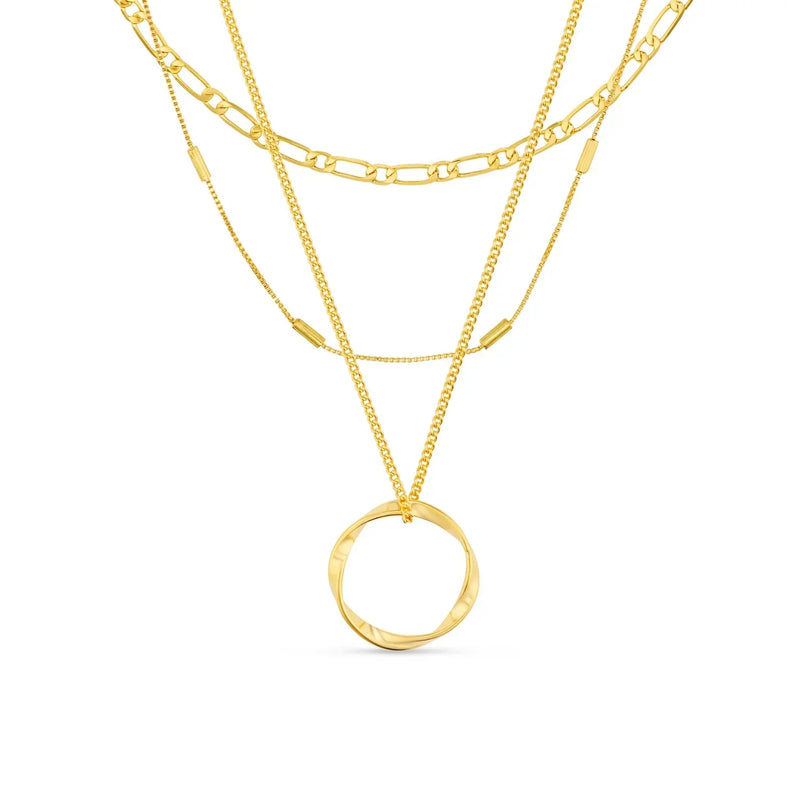 Collier ouvert Circle Three Row | or