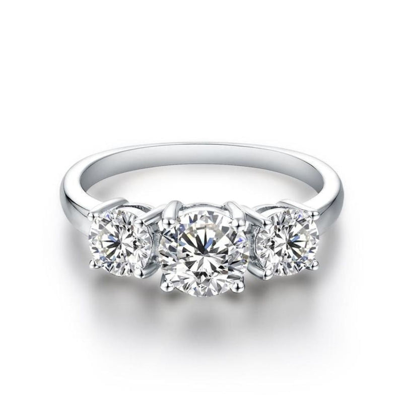 Bague Clare triple pierre | or blanc