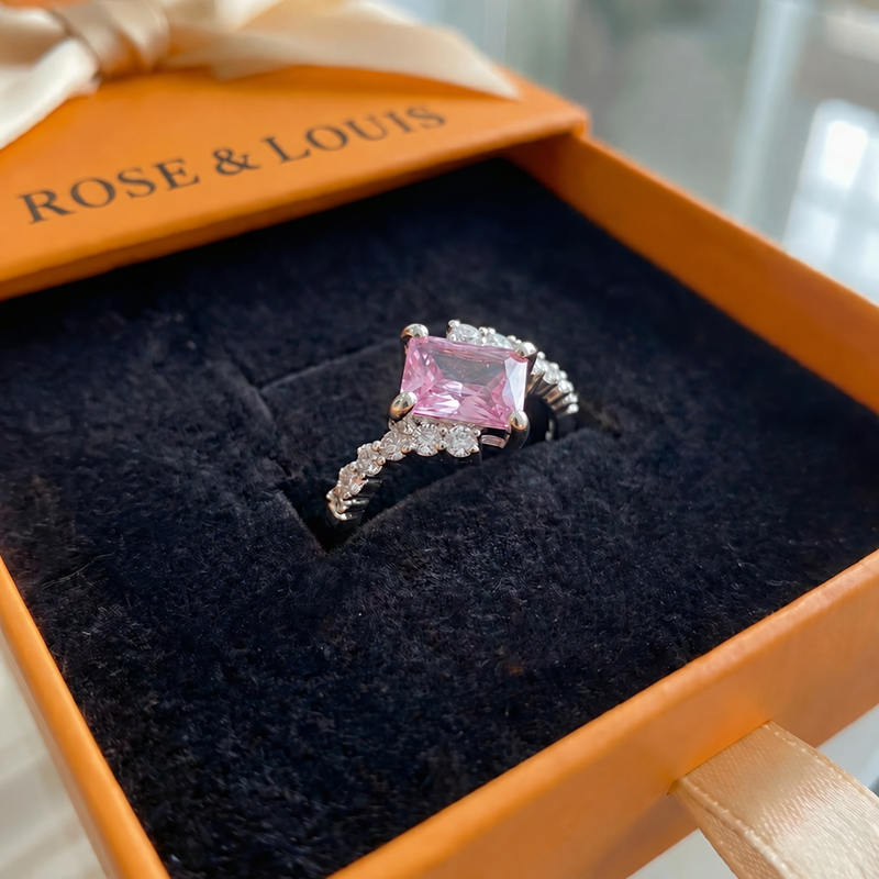 Bague saphir rose Vertex | or blanc