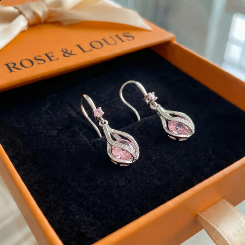 Boucles Rosalith Lumen torsade | or blanc