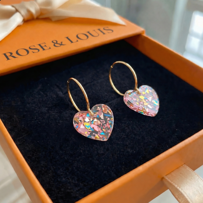Boucles pendantes Sugarplum cœur | or