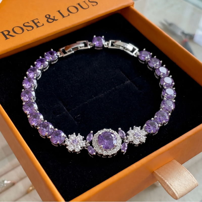 Bracelet Velmira couronne tennis | or blanc