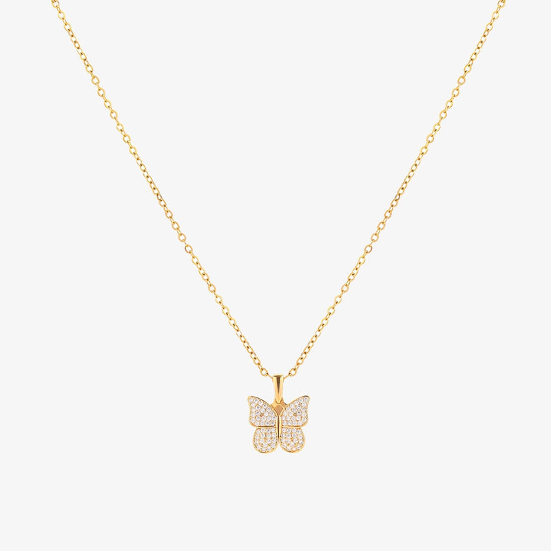 Collier rayonnant papillon | or
