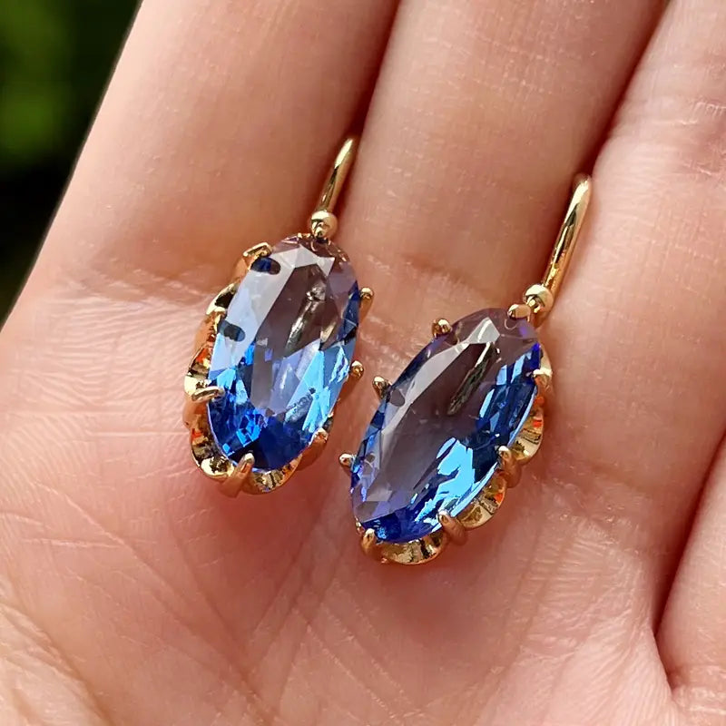 Boucles doré bleu fleur | or