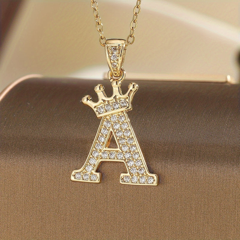 Collier initiale couronne | or