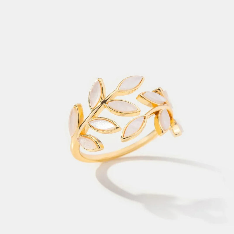 Bague Neraya délicat feuille ouvert | or
