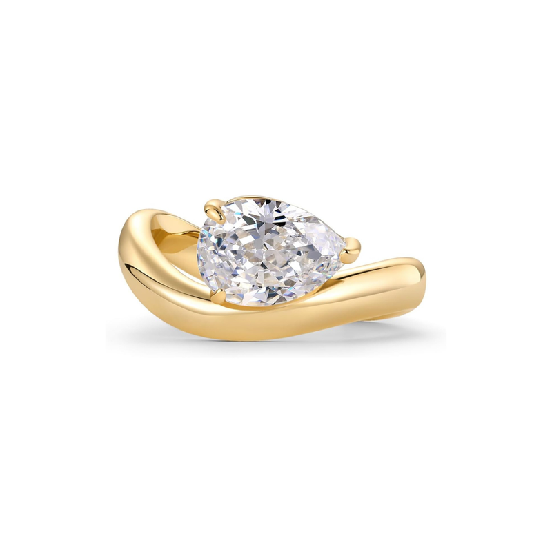 Bague ondulé promesse | or