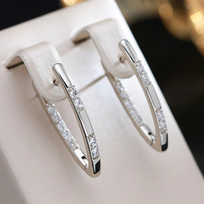 Boucles raffiné zircone | or blanc