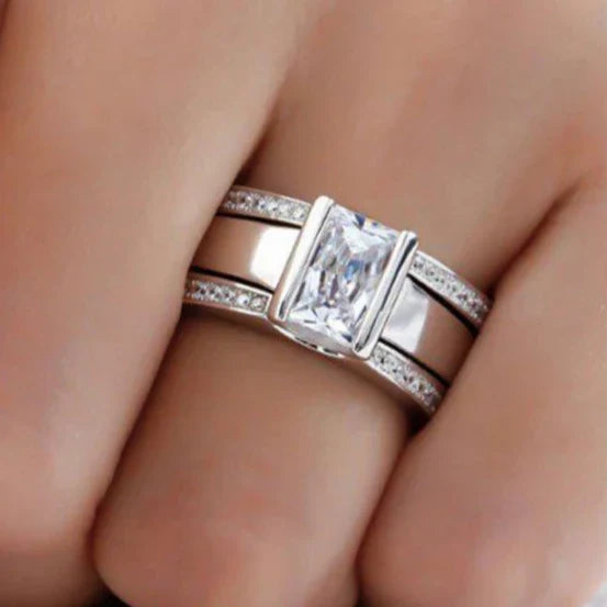 Bague ancien incrusté Glass | or blanc