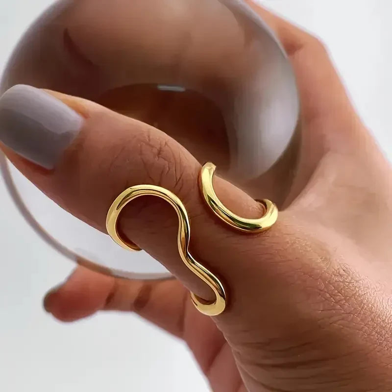 Bague irrégulier ondulé | or
