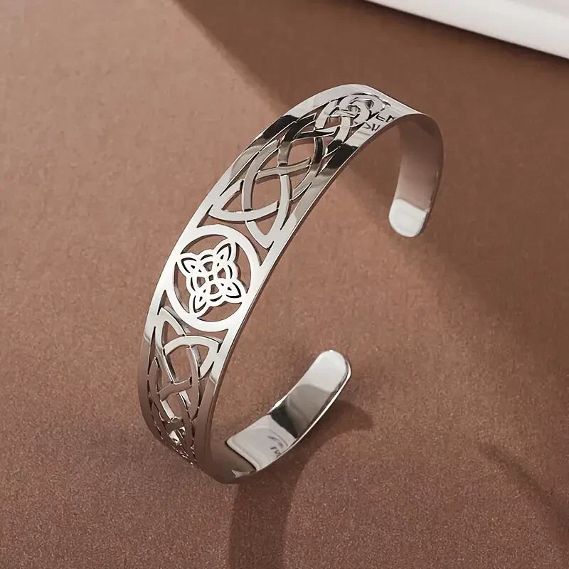 Bracelet raffiné ouvert argent ajouré | or blanc