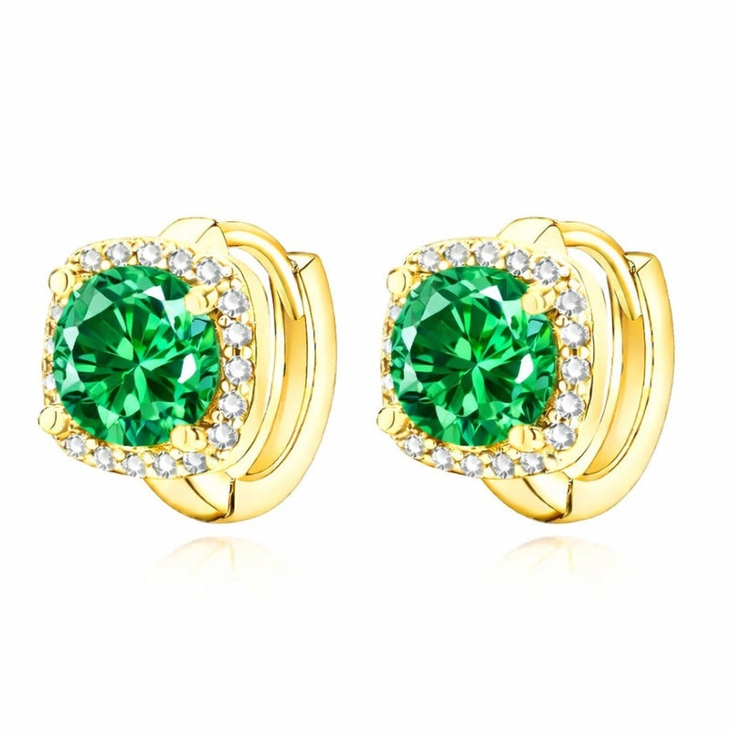 Boucles Nadine émeraude | or