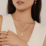 Collier croix initiale ensemble | or