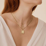 Collier croix initiale ensemble | or