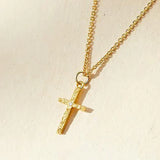 Collier croix initiale ensemble | or