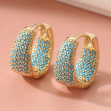 Créoles doré turquoise perlé | or