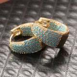 Créoles doré turquoise perlé | or