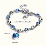 Bracelet océan cœur éclat | or blanc