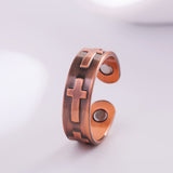 Bague croix relique cuivre