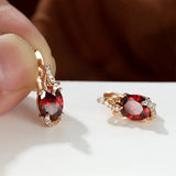 Boucles pendantes carmin crépuscule | or