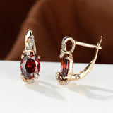 Boucles pendantes carmin crépuscule | or