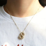 Collier bulle lettre initiale ensemble | or