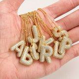 Collier bulle lettre initiale ensemble | or