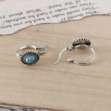 Créoles turquoise blason | or blanc