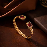 Bracelet Veloria rubis ouvert | or